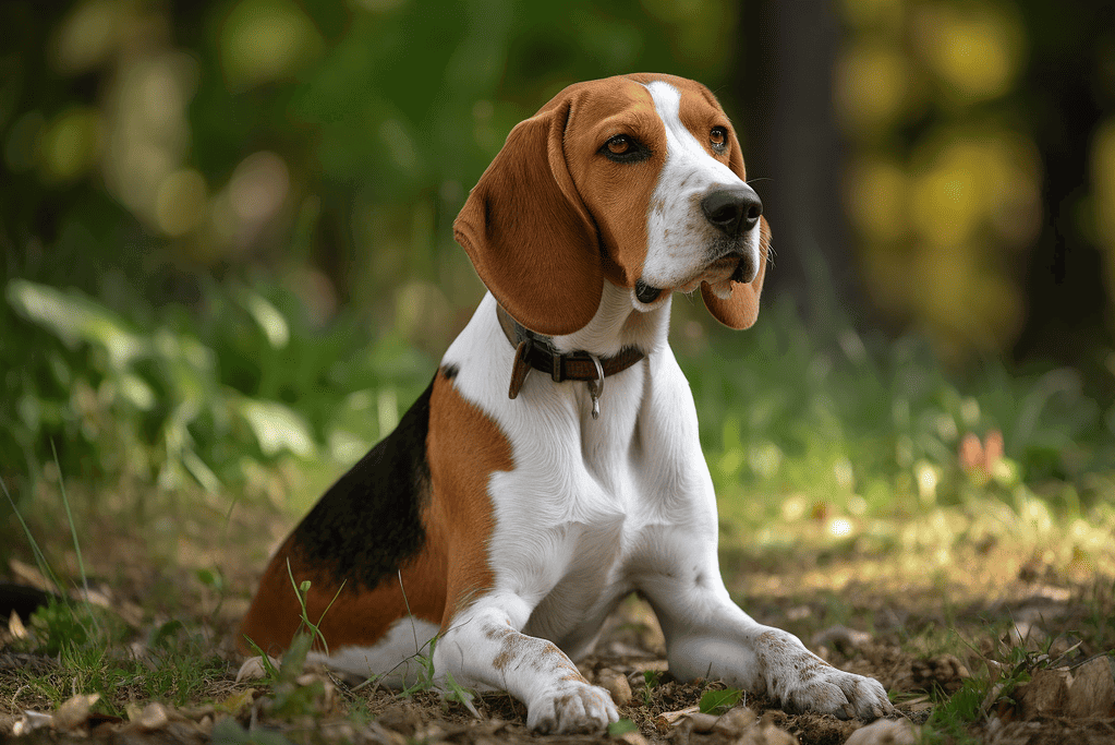 Dog sitting in a natural outdoor setting, enjoying the fresh air and scenery.