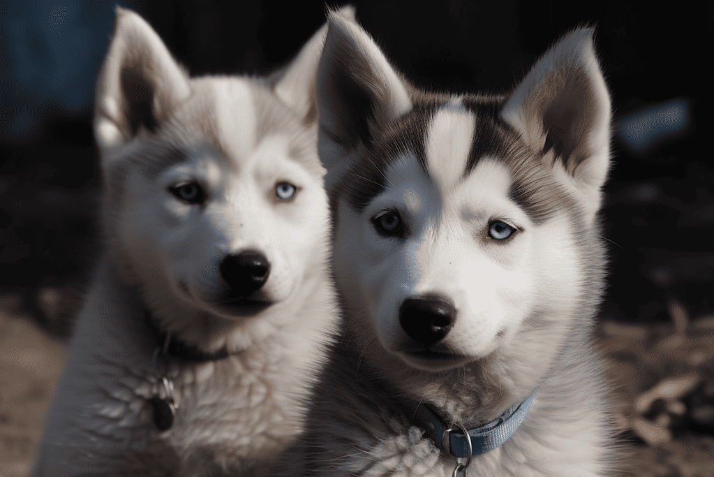 Adorable Siberian Husky puppies with striking blue eyes, perfect for dog lovers and pet owners.