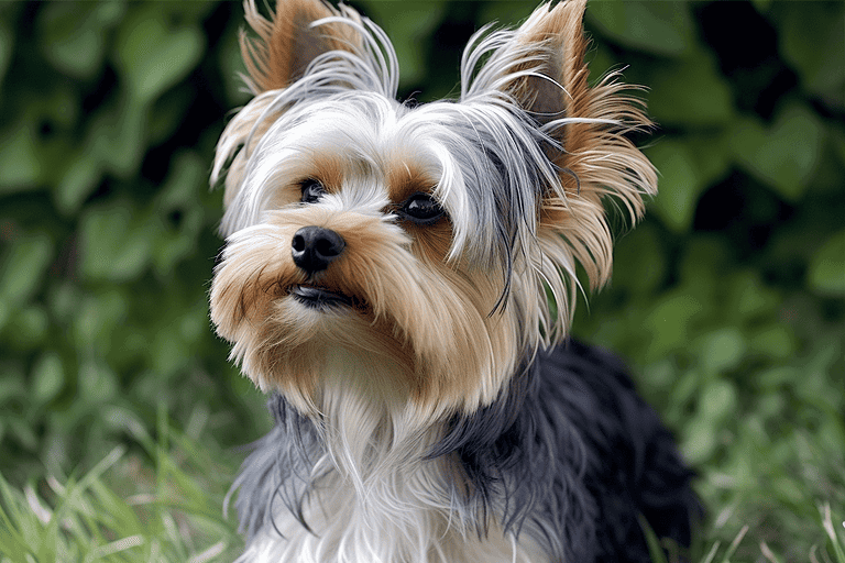 Yorkshire Terrier dog enjoying nature for pet care and dog grooming tips.
