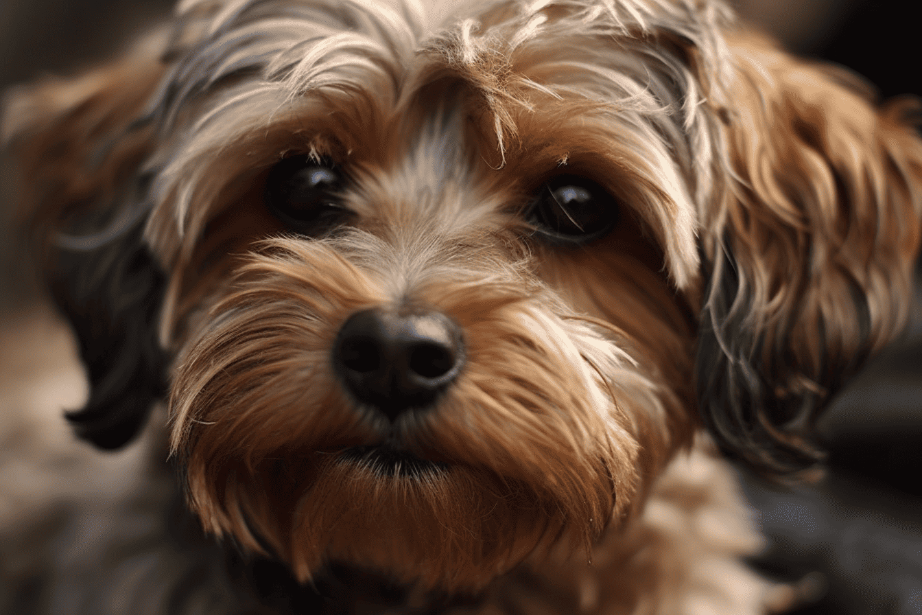 Cute Yorkshire Terrier puppy with fluffy fur and expressive eyes, perfect for pet lovers.