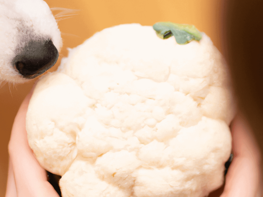 Cauliflower in hand, ready for healthy dog treats or meals. Perfect for nutritious dog food recipes.