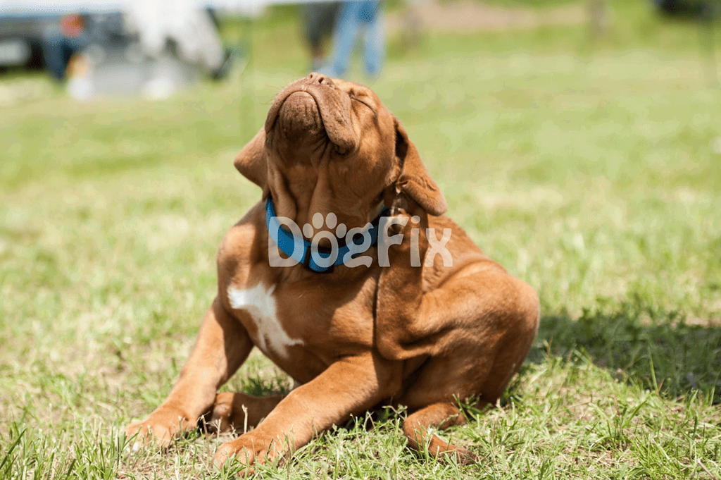 Adorable brown puppy sitting on grass, enjoying the outdoors with a relaxed pose, excellent for dog training and pet care articles.