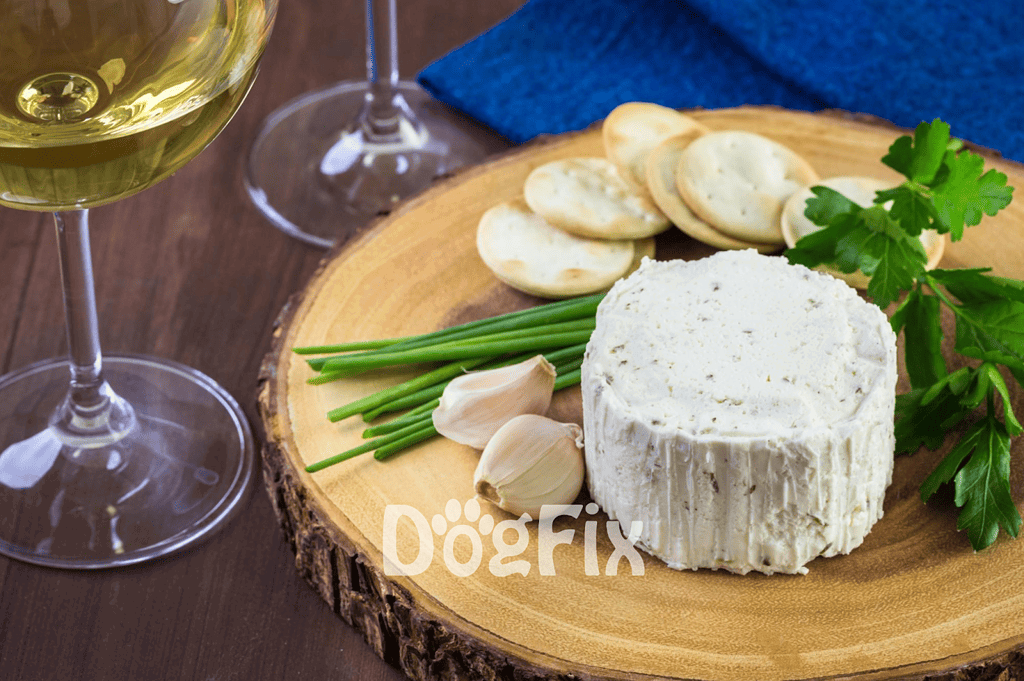 Delicious cheese with garlic and herbs, perfect for wine pairing and snacking.