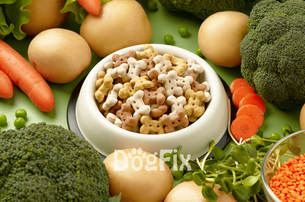 Dog food with nutritious ingredients for optimal canine health and wellness.