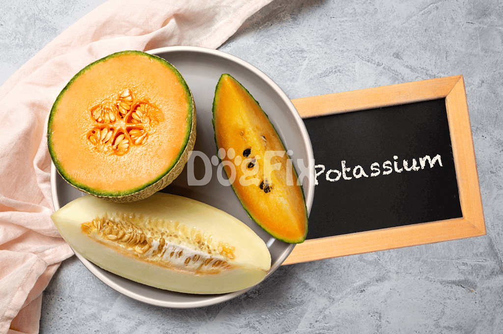Healthy melon snacks rich in potassium for dogs and humans, ideal for a nutritious diet.
