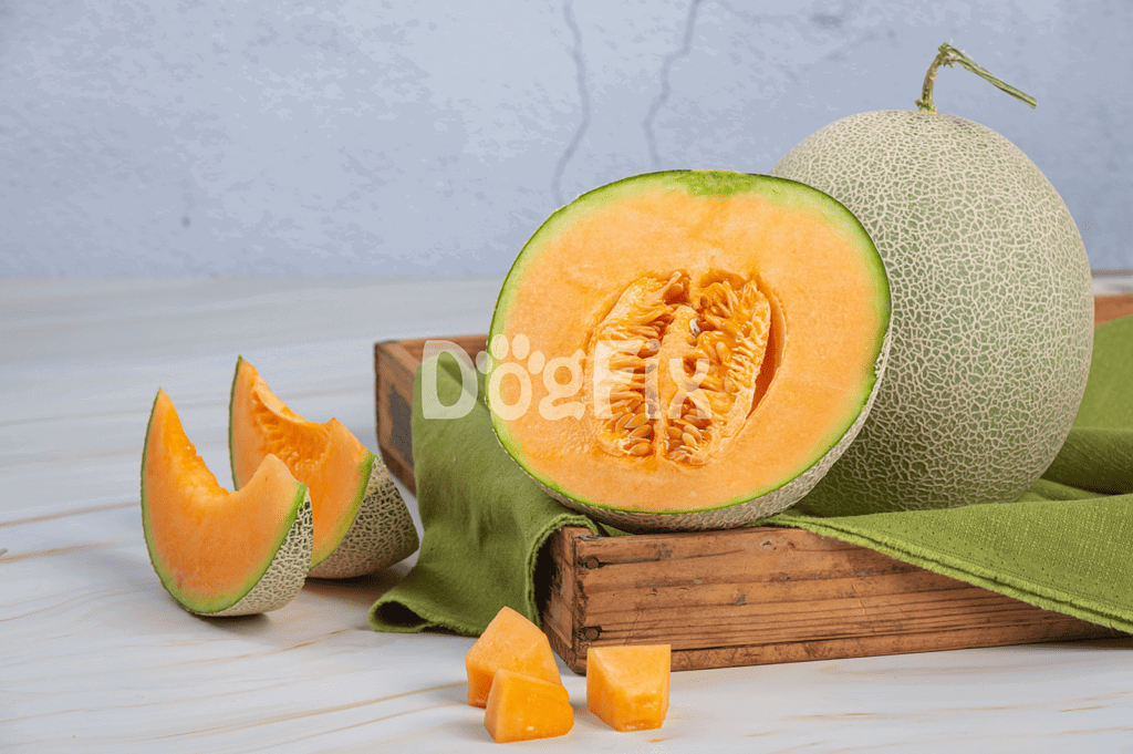 Fresh cantaloupe offers healthy hydration for dogs, rich in vitamins and nutrients.