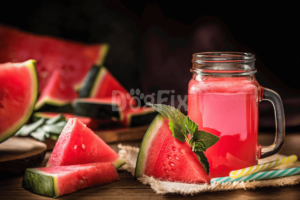Refreshing watermelon juice served in a mason jar with fresh watermelon slices and mint garnish.