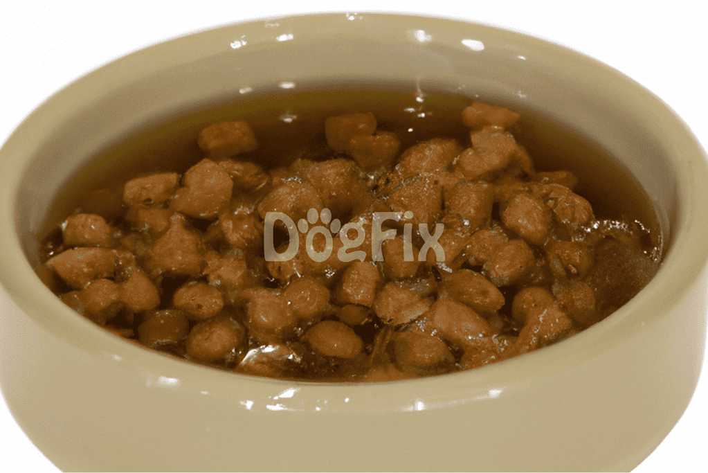 Close-up of dog food in a bowl, showing healthy, tasty meal options for pet dogs on Dogfix.com.