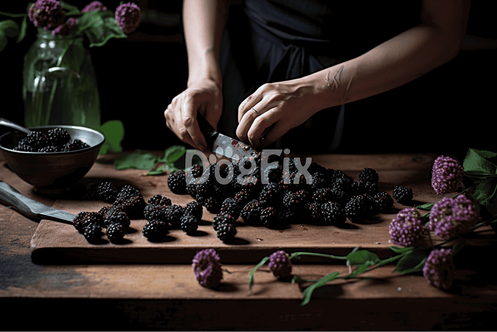 Fresh blackberries, healthy snack or ingredient, nature, and food preparation.