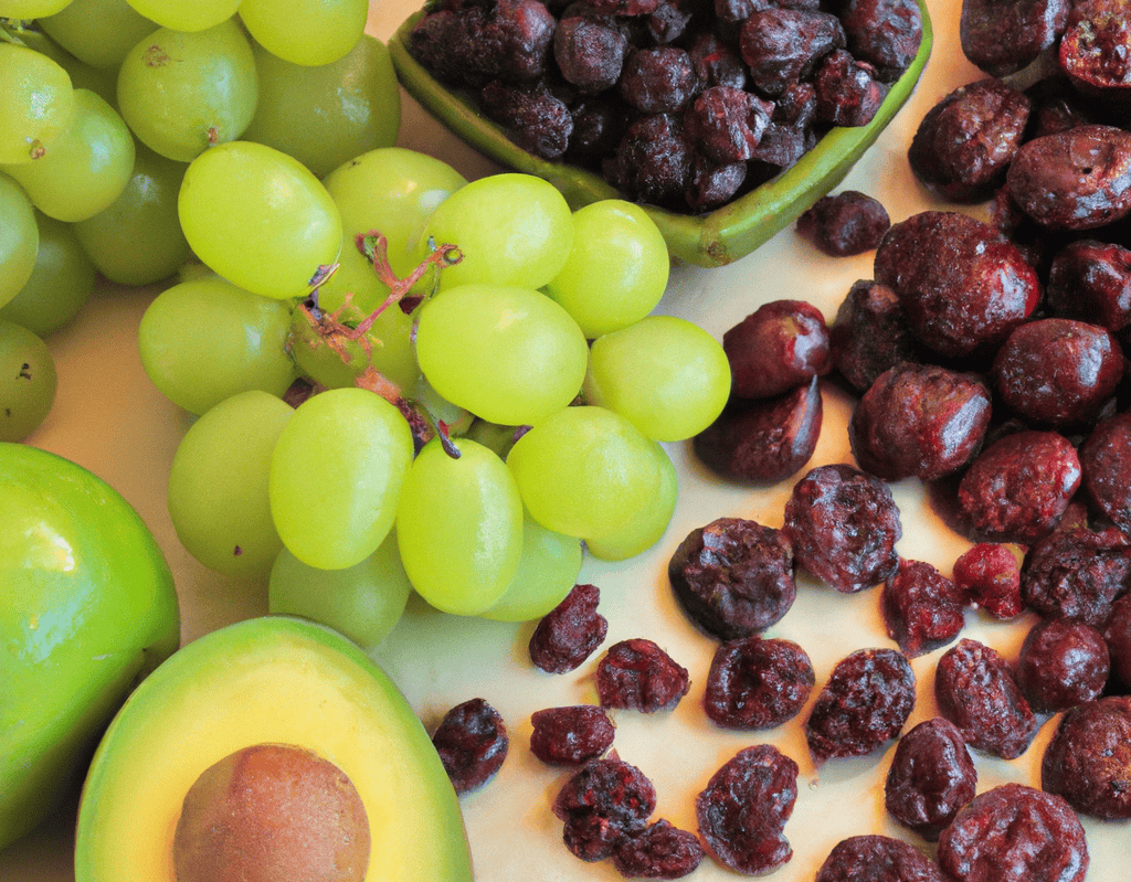 High-quality grapes and dried berries for dog treats, rich in antioxidants and vitamins for pet health.
