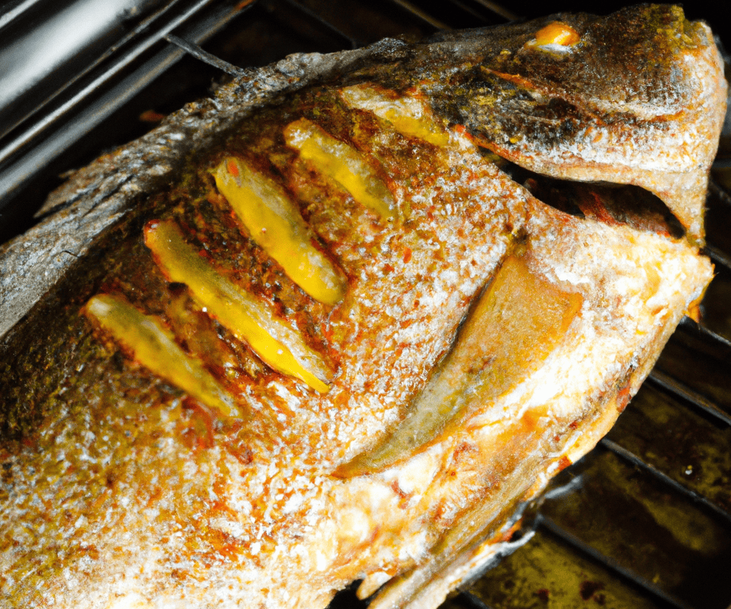 Delicious grilled salmon with crispy skin and golden grill marks, perfect for healthy dining.