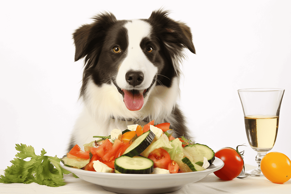Pet food, fresh vegetables, hydration, dog nutrition, healthy dog meal, dog wellness, dog food options, pet care.