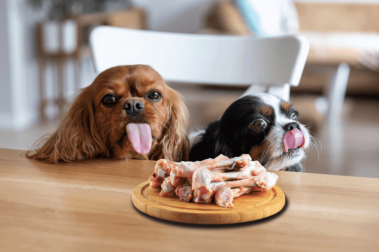 Adorable small dogs enjoying rawhide treats at home. Perfect pet treats for small dog owners.