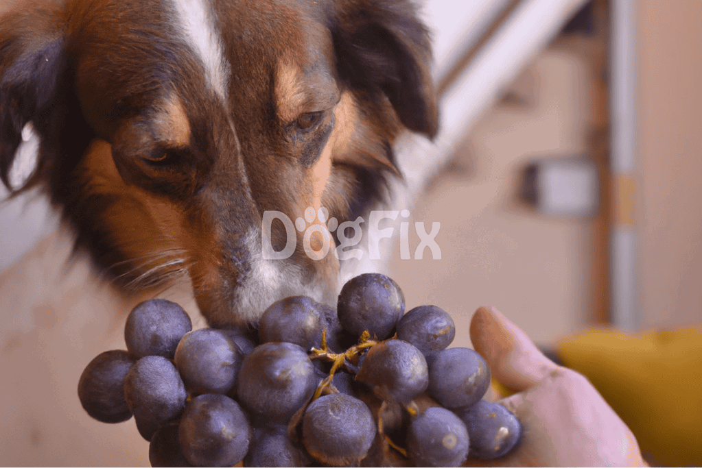 Dog and grapes, pet safety, dog health, pet care tips.