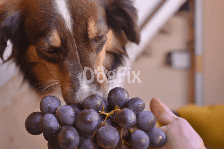 Dog and grapes, pet safety, dog health, pet care tips.