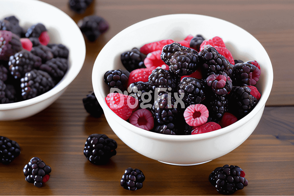 Healthy dog treats with fresh berries for optimal nutrition and wellness.