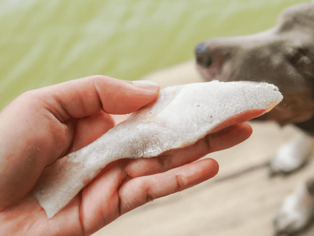 Dogfish skin treats for dogs and puppies.