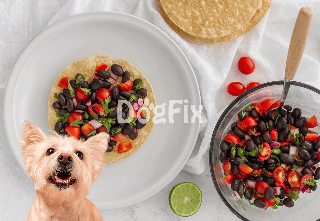 Bright, fresh bowl of dog-safe salad with tomatoes, herbs, and veggies for canine nutrition.
