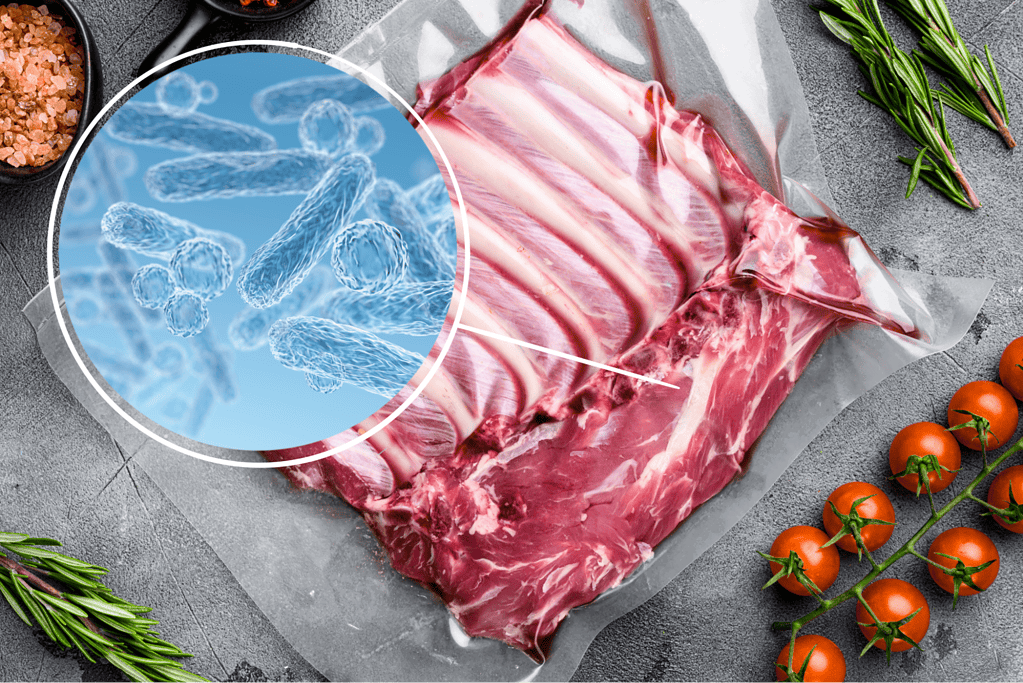 High-quality raw meat for dogs, featuring microbiota bacteria, ideal for balanced pet diets.