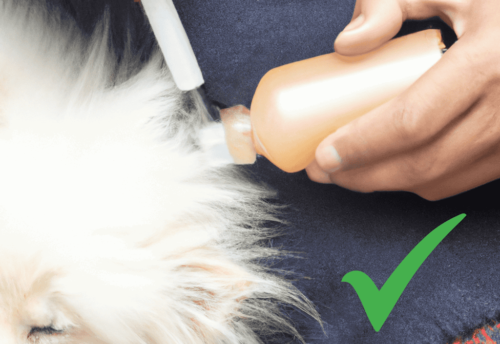 Close-up of a person trimming a dog's nails carefully.