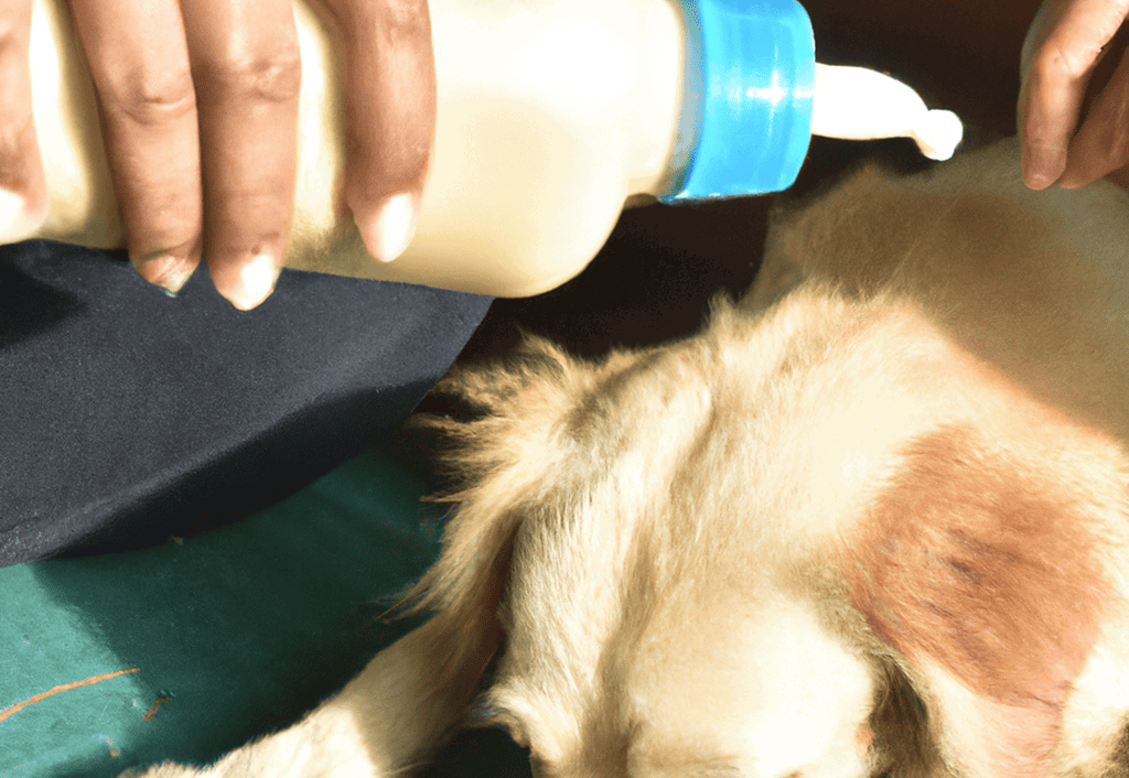 Veterinarian providing medical care to a dog with a visible skin issue, emphasizing pet health.