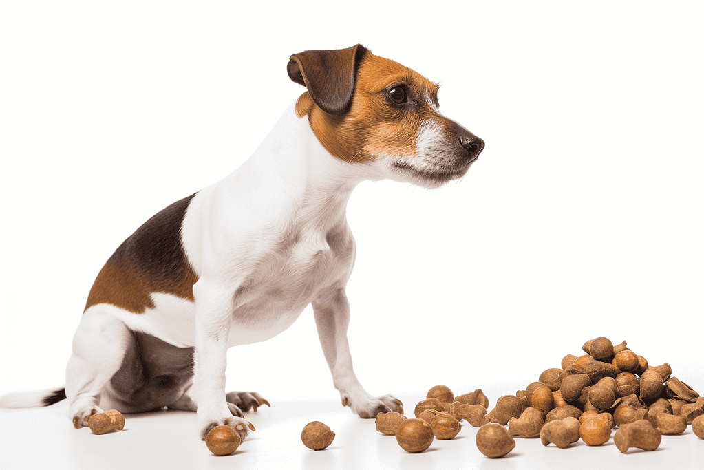 Healthy dog snacks with hazelnuts for pets.