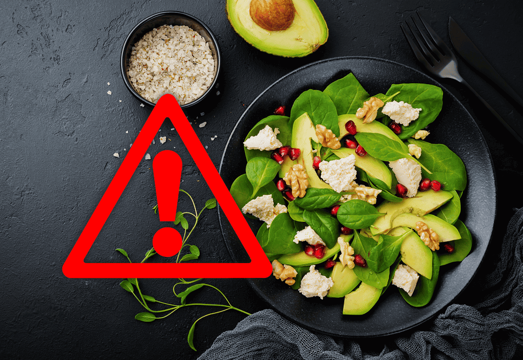 Dog food safety alert about avocado and human food ingredients.