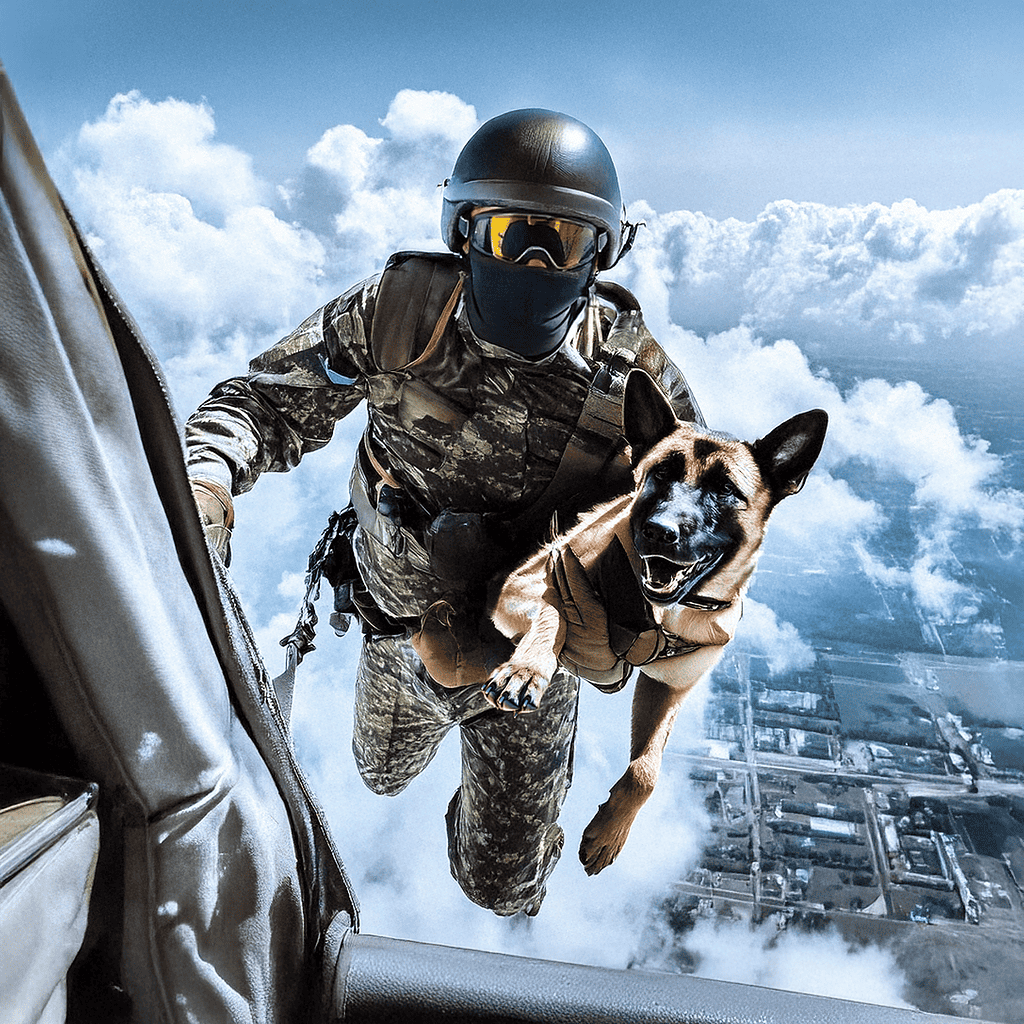 Belgian Malinois Skydive