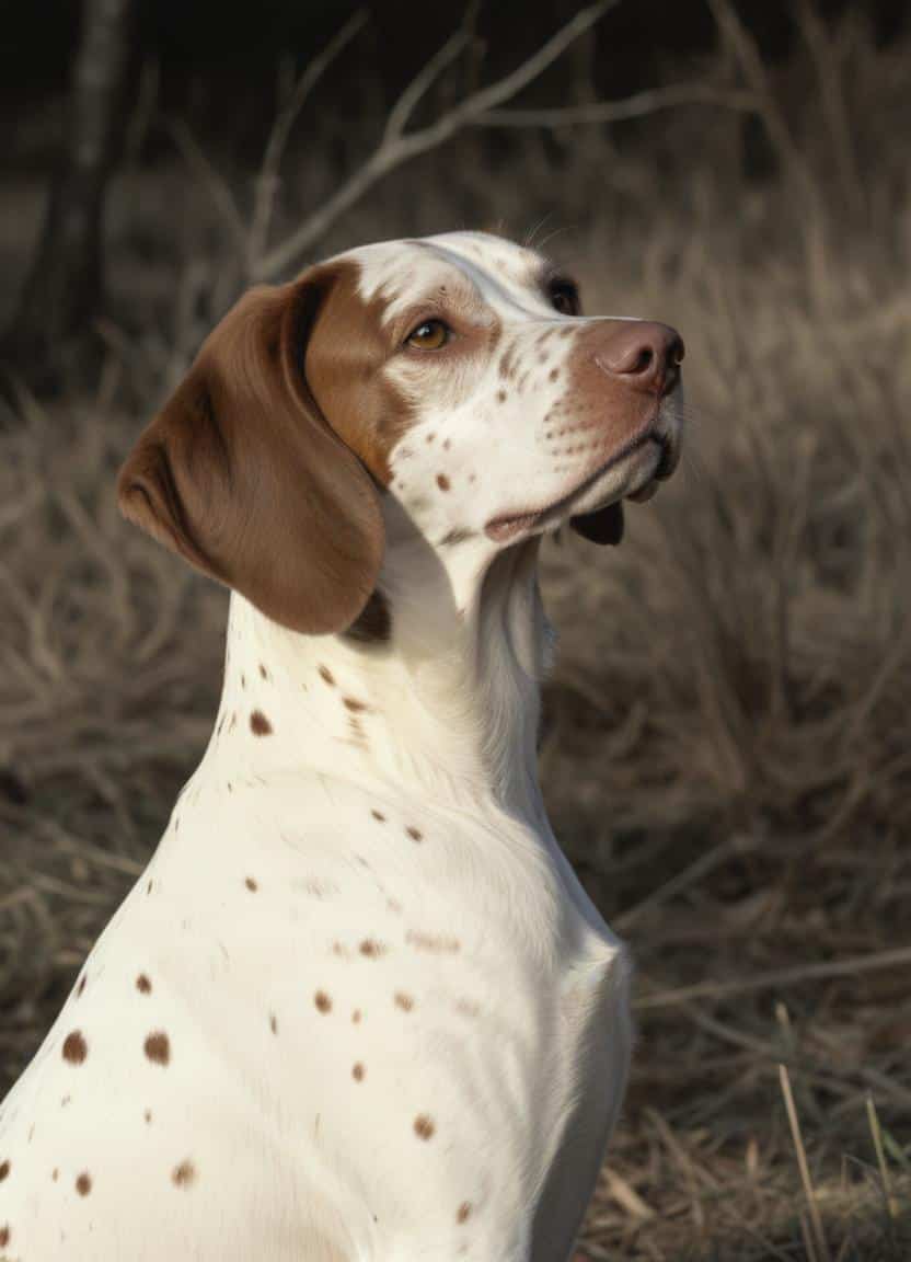 Adorable dog looking into the distance, beautiful natural background.