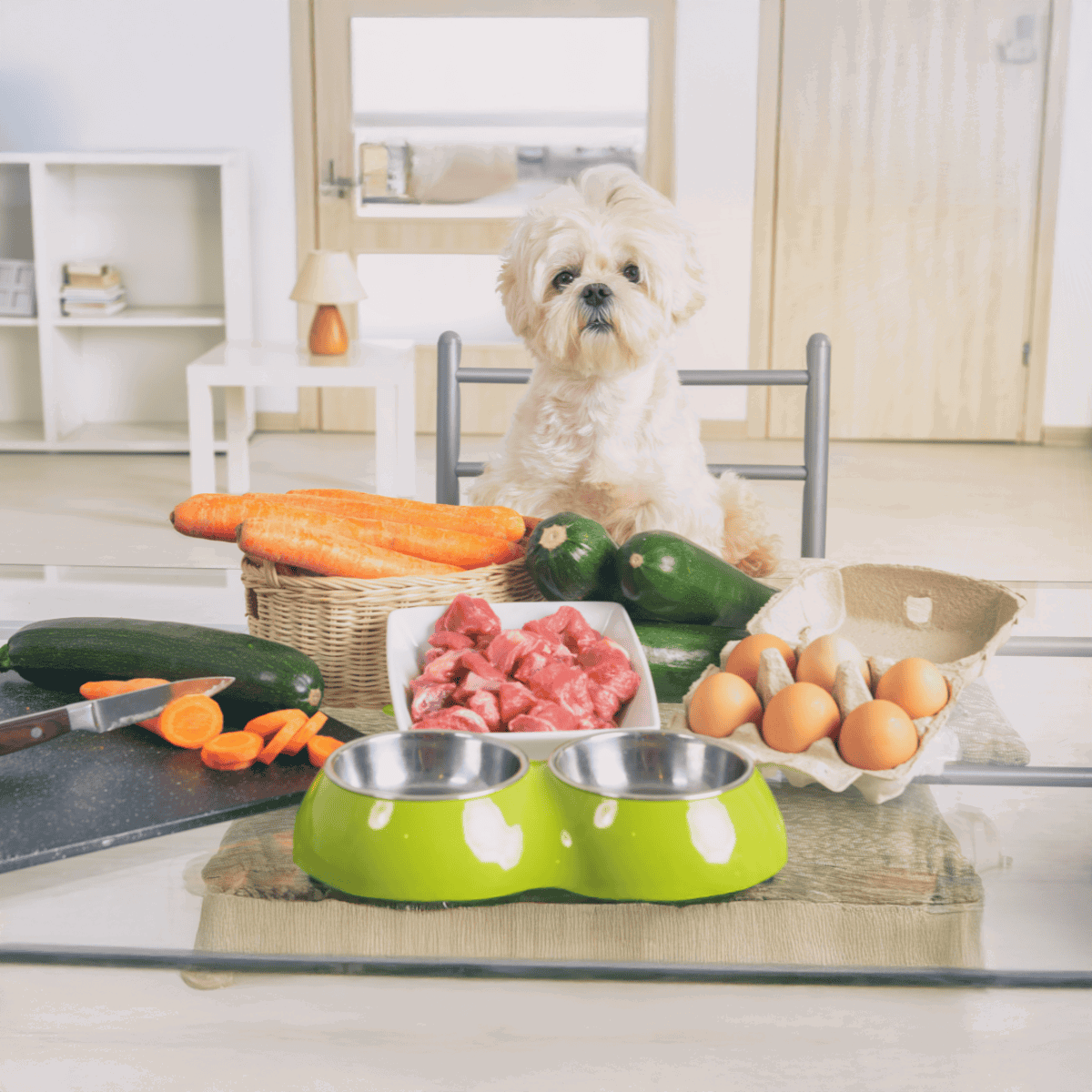 High-quality fresh dog food with meat and vegetables for optimal pet nutrition.