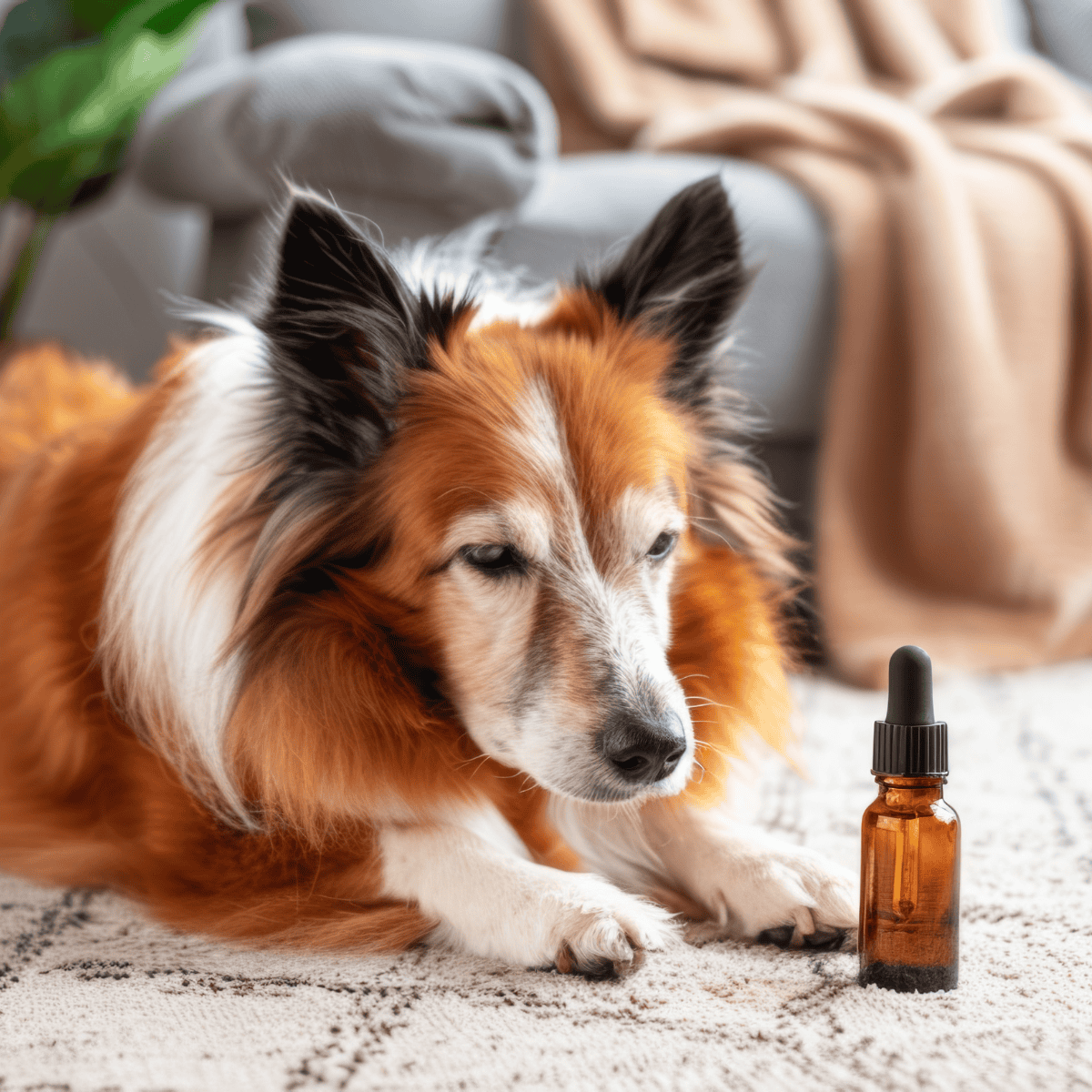 CBD pet oil relief for anxious dogs.