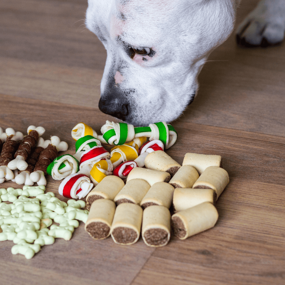 Dog treats, bones, chews, dog dental care, healthy dog snacks, dog training treats.