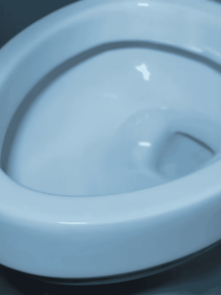 Clean white dog bowl on black background.